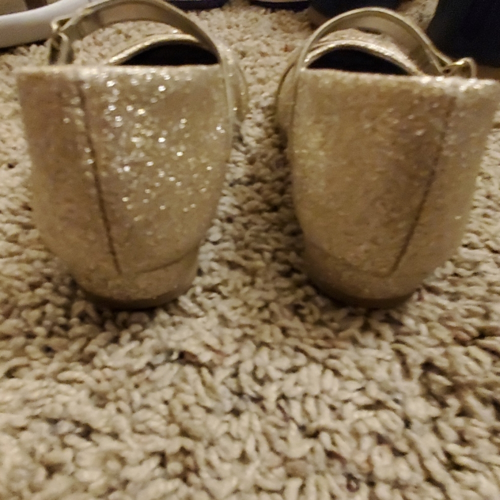 Toddler gold dress shoes